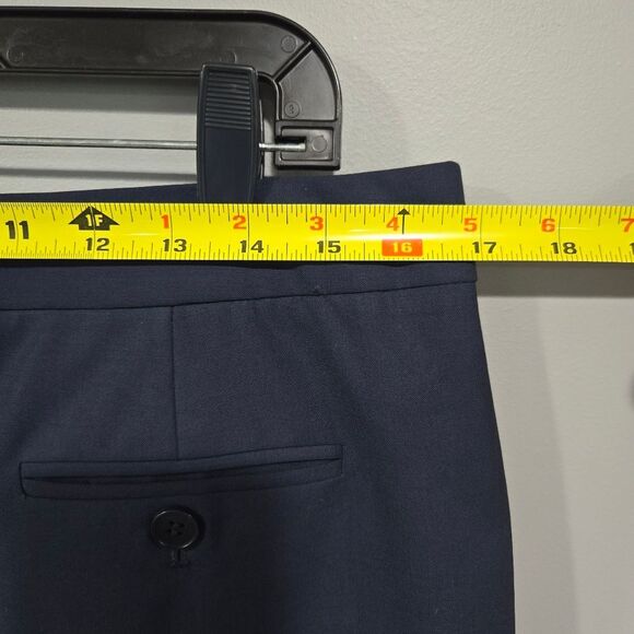 🐢 Theory Navy Wool Mini Skirt.  With pockets. Size 10 - Picture 9 of 13